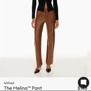 Aritzia Melina Brown leather pants (size 4 short)